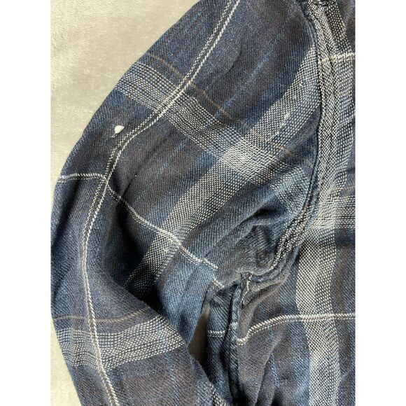 G Star Raw 3301 Slim Fit Blue Plaid Long Sleeve Snap Button Shirt Small - Picture 6 of 9